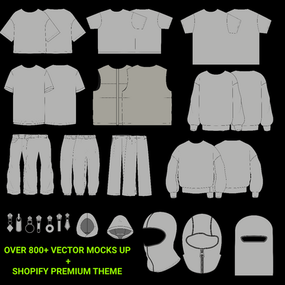 Shopify Premieum Theme + 800 Vector mock ups